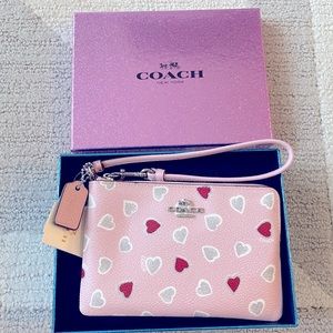 Coach Heart Pink Wristlwt NWT